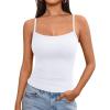 imageTrendy Queen Womens Summer Camisole Sleeveless Square Neck Tank Tops Basic ShirtWhite