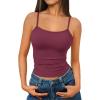 imageTrendy Queen Womens Summer Camisole Sleeveless Square Neck Tank Tops Basic ShirtWine