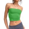 imageTrendy Queen Womens Tube Tops Strapless Crop Tops Basic Backless Sleeveless Bandeau Going Out Cute 2025 Summer OutfitsGreen