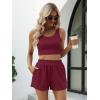 imageTrendy Queen Spring Clothes Two Piece Summer Outfits Matching Sets 2025 Sleeveless Lounge Crop Top High Waisted ShortBurgundy