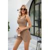 imageTrendy Queen Spring Clothes Two Piece Summer Outfits Matching Sets 2025 Sleeveless Lounge Crop Top High Waisted ShortKhaki