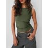 imageTrendy Queen Women Going Out Casual Tank Tops Spring Summer Basic Cute 2025 Sleeveless Shirt Y2K Fashion Outfit ClothesArmy Green