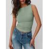 imageTrendy Queen Women Going Out Casual Tank Tops Spring Summer Basic Cute 2025 Sleeveless Shirt Y2K Fashion Outfit ClothesGreen