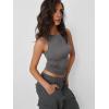 imageTrendy Queen Women Going Out Casual Tank Tops Spring Summer Basic Cute 2025 Sleeveless Shirt Y2K Fashion Outfit ClothesGrey