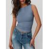imageTrendy Queen Women Going Out Casual Tank Tops Spring Summer Basic Cute 2025 Sleeveless Shirt Y2K Fashion Outfit ClothesHaze Blue