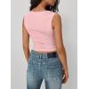 imageTrendy Queen Women Going Out Casual Tank Tops Spring Summer Basic Cute 2025 Sleeveless Shirt Y2K Fashion Outfit ClothesPink