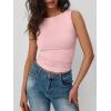 imageTrendy Queen Women Going Out Casual Tank Tops Spring Summer Basic Cute 2025 Sleeveless Shirt Y2K Fashion Outfit ClothesPink