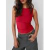 imageTrendy Queen Women Going Out Casual Tank Tops Spring Summer Basic Cute 2025 Sleeveless Shirt Y2K Fashion Outfit ClothesRed