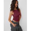imageTrendy Queen Women Going Out Casual Tank Tops Spring Summer Basic Cute 2025 Sleeveless Shirt Y2K Fashion Outfit ClothesWine Red