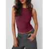 imageTrendy Queen Women Going Out Casual Tank Tops Spring Summer Basic Cute 2025 Sleeveless Shirt Y2K Fashion Outfit ClothesWine Red