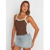 imageTrendy Queen Womens Camisole Tank Tops Sleeveless Racerback Cropped Cami Slim Fitted Tops Casual Summer Outifts 2024Brown