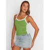 imageTrendy Queen Womens Camisole Tank Tops Sleeveless Racerback Cropped Cami Slim Fitted Tops Casual Summer Outifts 2024Green