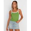 imageTrendy Queen Womens Camisole Tank Tops Sleeveless Racerback Cropped Cami Slim Fitted Tops Casual Summer Outifts 2024Green