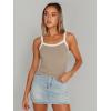 imageTrendy Queen Womens Camisole Tank Tops Sleeveless Racerback Cropped Cami Slim Fitted Tops Casual Summer Outifts 2024Khaki
