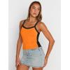 imageTrendy Queen Womens Camisole Tank Tops Sleeveless Racerback Cropped Cami Slim Fitted Tops Casual Summer Outifts 2024Orange