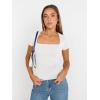 imageTrendy Queen Womens Square Neck Tops Short Sleeve Crop Tops Workout Summer Clothes Casual Slim Fit TShirts 2024White