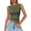 imageTrendy Queen Women Going Out Casual Tank Tops Spring Summer Basic Cute 2025 Sleeveless Shirt Y2K Fashion Outfit ClothesArmy Green