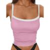 imageTrendy Queen Womens Camisole Tank Tops Sleeveless Racerback Cropped Cami Slim Fitted Tops Casual Summer Outifts 2024Pink