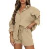 imageTrendy Queen 2 Piece Sets For Women Lounge Wear Pajama Matching Long Sleeve Two Piece Spring Outfits Fashion Tracksuit 2025Apricot