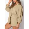 imageTrendy Queen 2 Piece Sets For Women Lounge Wear Pajama Matching Long Sleeve Two Piece Spring Outfits Fashion Tracksuit 2025Apricot