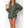 imageTrendy Queen 2 Piece Sets For Women Lounge Wear Pajama Matching Long Sleeve Two Piece Spring Outfits Fashion Tracksuit 2025Armygreen