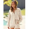 imageTrendy Queen 2 Piece Sets For Women Lounge Wear Pajama Matching Long Sleeve Two Piece Spring Outfits Fashion Tracksuit 2025Beige
