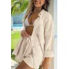 imageTrendy Queen 2 Piece Sets For Women Lounge Wear Pajama Matching Long Sleeve Two Piece Spring Outfits Fashion Tracksuit 2025Beige