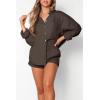 imageTrendy Queen 2 Piece Sets For Women Lounge Wear Pajama Matching Long Sleeve Two Piece Spring Outfits Fashion Tracksuit 2025Brown