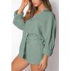 imageTrendy Queen 2 Piece Sets For Women Lounge Wear Pajama Matching Long Sleeve Two Piece Spring Outfits Fashion Tracksuit 2025Green