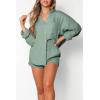 imageTrendy Queen 2 Piece Sets For Women Lounge Wear Pajama Matching Long Sleeve Two Piece Spring Outfits Fashion Tracksuit 2025Green