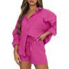 imageTrendy Queen 2 Piece Sets For Women Lounge Wear Pajama Matching Long Sleeve Two Piece Spring Outfits Fashion Tracksuit 2025Hotpink