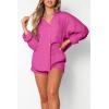 imageTrendy Queen 2 Piece Sets For Women Lounge Wear Pajama Matching Long Sleeve Two Piece Spring Outfits Fashion Tracksuit 2025Hotpink
