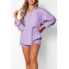 imageTrendy Queen 2 Piece Sets For Women Lounge Wear Pajama Matching Long Sleeve Two Piece Spring Outfits Fashion Tracksuit 2025Purple