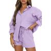 imageTrendy Queen 2 Piece Sets For Women Lounge Wear Pajama Matching Long Sleeve Two Piece Spring Outfits Fashion Tracksuit 2025Purple