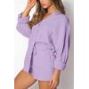 imageTrendy Queen 2 Piece Sets For Women Lounge Wear Pajama Matching Long Sleeve Two Piece Spring Outfits Fashion Tracksuit 2025Purple