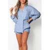 imageTrendy Queen 2 Piece Sets For Women Lounge Wear Pajama Matching Long Sleeve Two Piece Spring Outfits Fashion Tracksuit 2025Skyblue