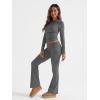 imageTrendy Queen Lounge Sets For Women 2 Piece Outfits Long Sleeve Shirts and Fold Over Yoga Pants Two Piece Workout SetsDark Grey