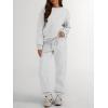 imageTrendy Queen Sweatsuits Women 2 Piece Outfits Two Piece Crewneck Sweatshirts Sets Lounge Fall Sweatpants 2025 TracksuitsGrey