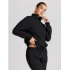 imageTrendy Queen Womens 2 Piece Outfits Long Sleeve Sweatsuits Half Zip Sweatshirts with Fleece Joggers SweatpantsBlack