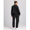 imageTrendy Queen Womens 2 Piece Outfits Long Sleeve Sweatsuits Half Zip Sweatshirts with Fleece Joggers SweatpantsBlack