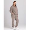 imageTrendy Queen Womens 2 Piece Outfits Long Sleeve Sweatsuits Half Zip Sweatshirts with Fleece Joggers SweatpantsCoffeegrey