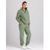 imageTrendy Queen Womens 2 Piece Outfits Long Sleeve Sweatsuits Half Zip Sweatshirts with Fleece Joggers SweatpantsGreen
