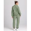 imageTrendy Queen Womens 2 Piece Outfits Long Sleeve Sweatsuits Half Zip Sweatshirts with Fleece Joggers SweatpantsGreen