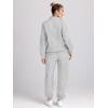 imageTrendy Queen Womens 2 Piece Outfits Long Sleeve Sweatsuits Half Zip Sweatshirts with Fleece Joggers SweatpantsGrey