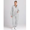 imageTrendy Queen Womens 2 Piece Outfits Long Sleeve Sweatsuits Half Zip Sweatshirts with Fleece Joggers SweatpantsGrey