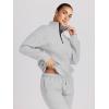 imageTrendy Queen Womens 2 Piece Outfits Long Sleeve Sweatsuits Half Zip Sweatshirts with Fleece Joggers SweatpantsGrey