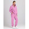 imageTrendy Queen Womens 2 Piece Outfits Long Sleeve Sweatsuits Half Zip Sweatshirts with Fleece Joggers SweatpantsPink