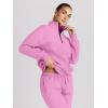 imageTrendy Queen Womens 2 Piece Outfits Long Sleeve Sweatsuits Half Zip Sweatshirts with Fleece Joggers SweatpantsPink