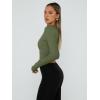 imageTrendy Queen Womens Long Sleeve Shirts Going Out Basic Crop Tops Fashion Y2k Workout Clothes Square Neck Fall OutfitsArmy Green