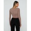 imageTrendy Queen Womens Long Sleeve Shirts Going Out Basic Crop Tops Fashion Y2k Workout Clothes Square Neck Fall OutfitsCoffee Grey